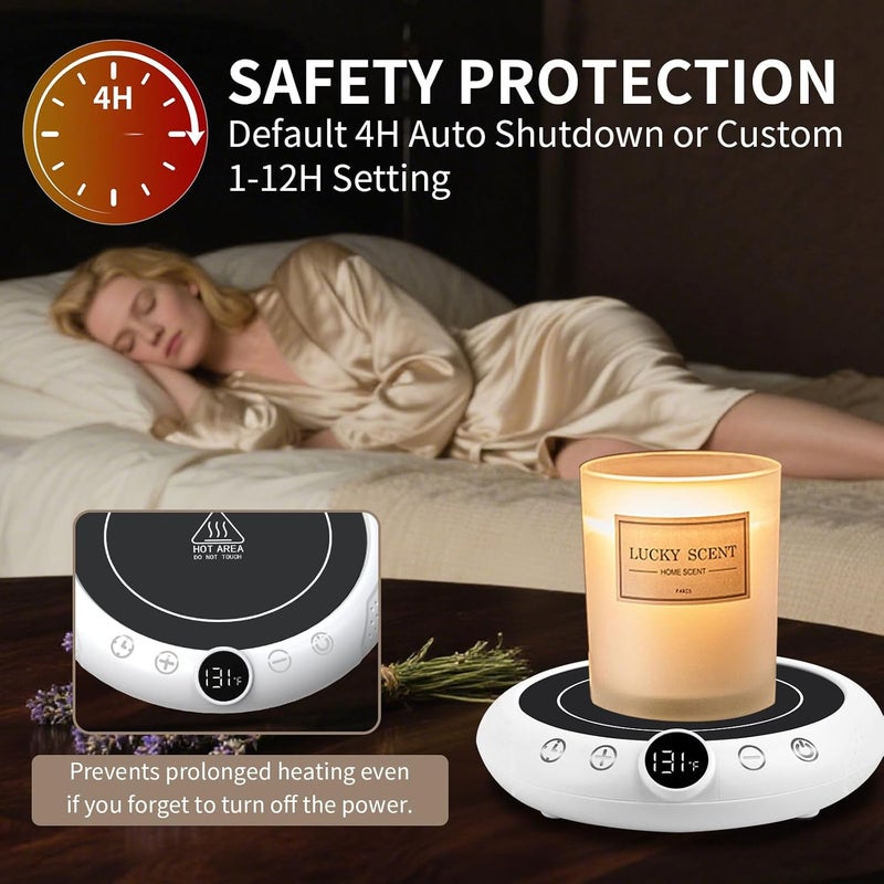 EIHO Coffee Mug Warmer, Valentines Day Gifts for Her Wife Girlfriend Daughter Him, Electric Cup Warmer for Desk, Candle Warmer Plate 8-Temp Setting & 1-12H Timer, Birthday Gifts for Women Men - Image 3